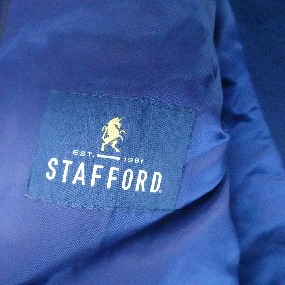 NEW Stafford Blazer Mens 50R Blue Unstructured Seersucker Sport Coat Suit Jacket